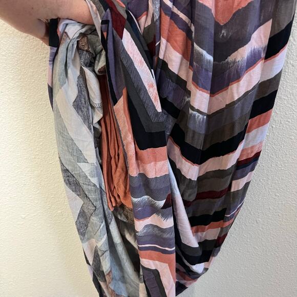 Maeve by Anthropologie Chevron Maxi Dress Multicolor Long Sleeve Small - Picture 9 of 11